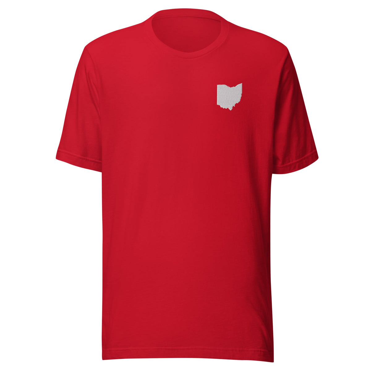 White Ohio Embroidered Patch T Shirt