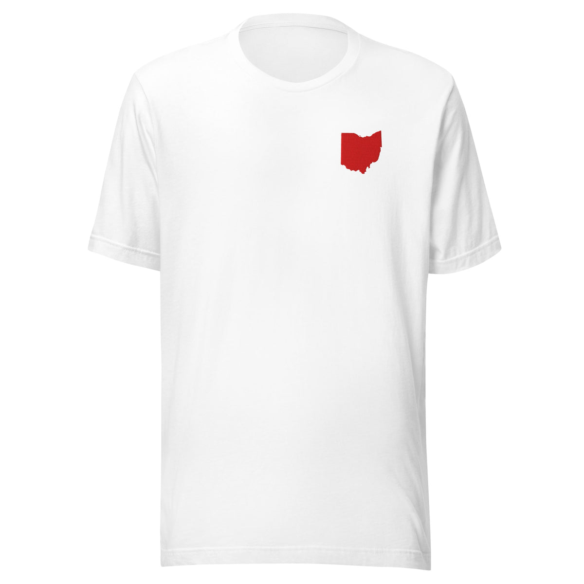 Red Ohio Embroidered Patch T Shirt