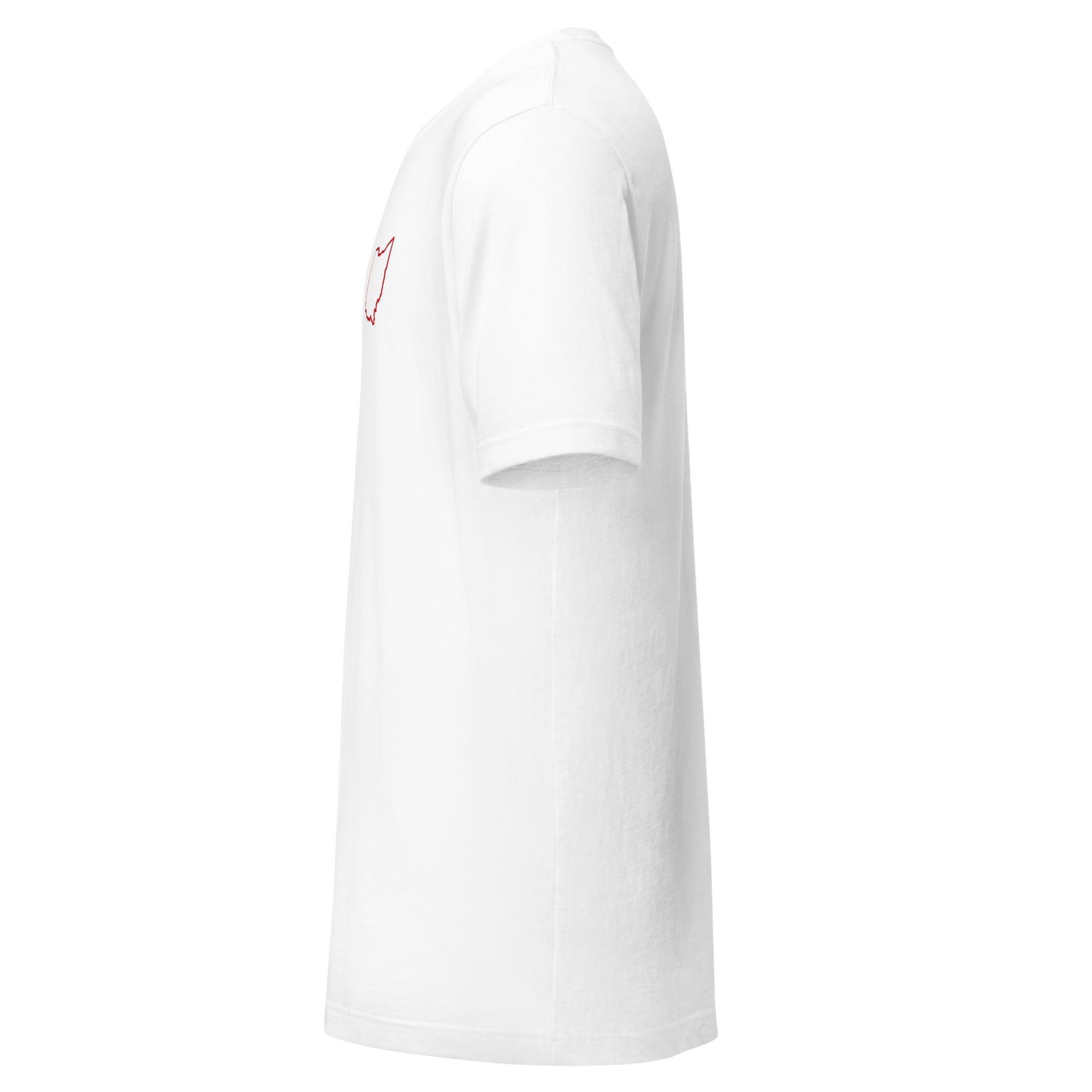 Red Ohio Outline Embroidered Patch T Shirt