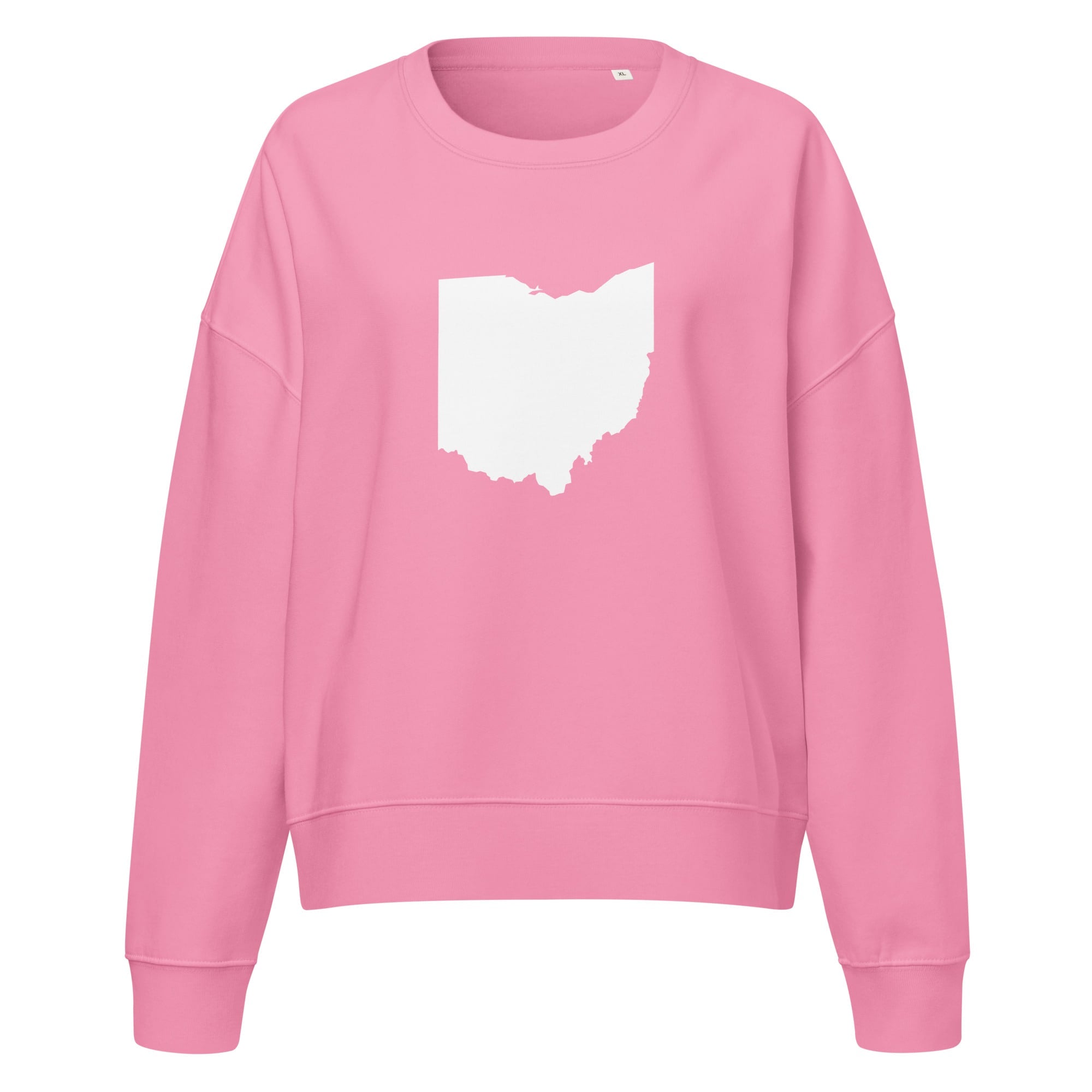 White Ohio Cropped Crewneck Sweatshirt