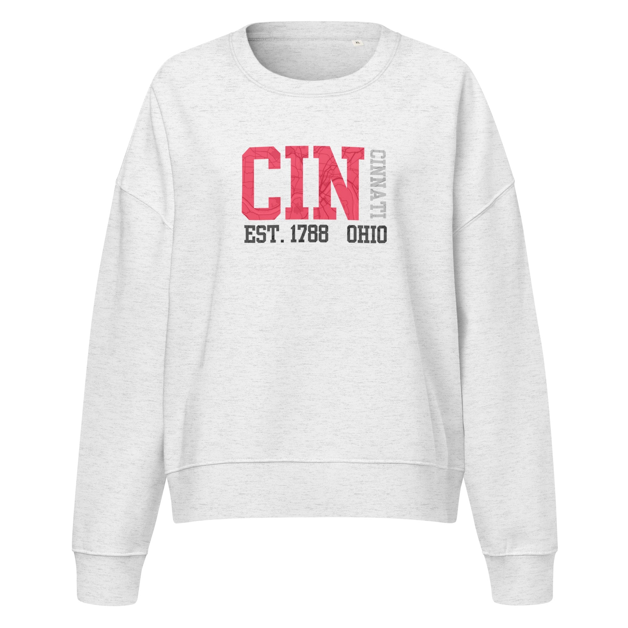 Cincinnati Map Cropped Crewneck Sweatshirt