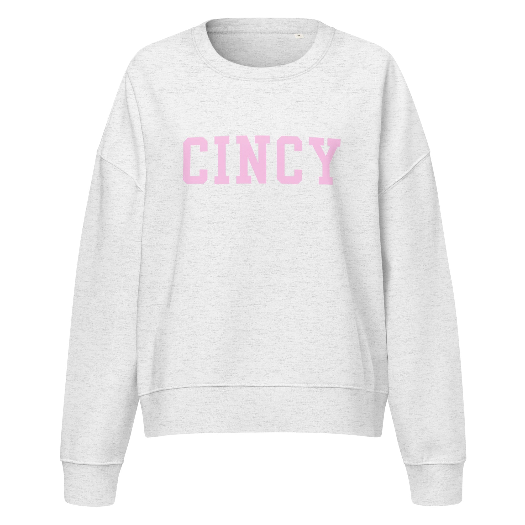 Pink Cincy Cropped Crewneck Sweatshirt