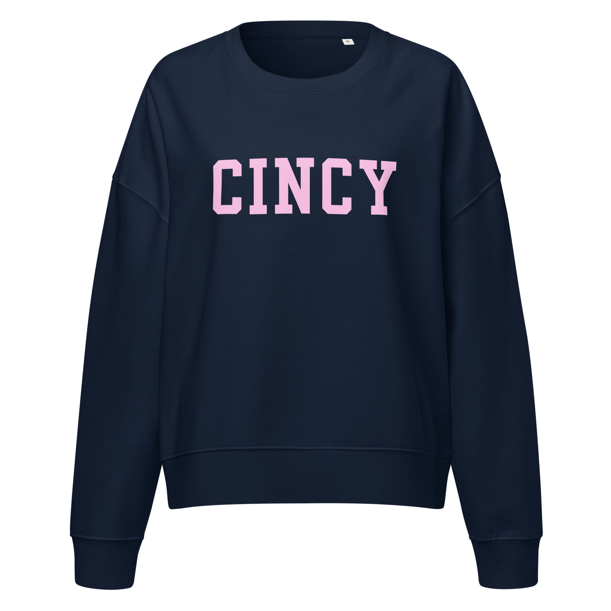 Pink Cincy Cropped Crewneck Sweatshirt