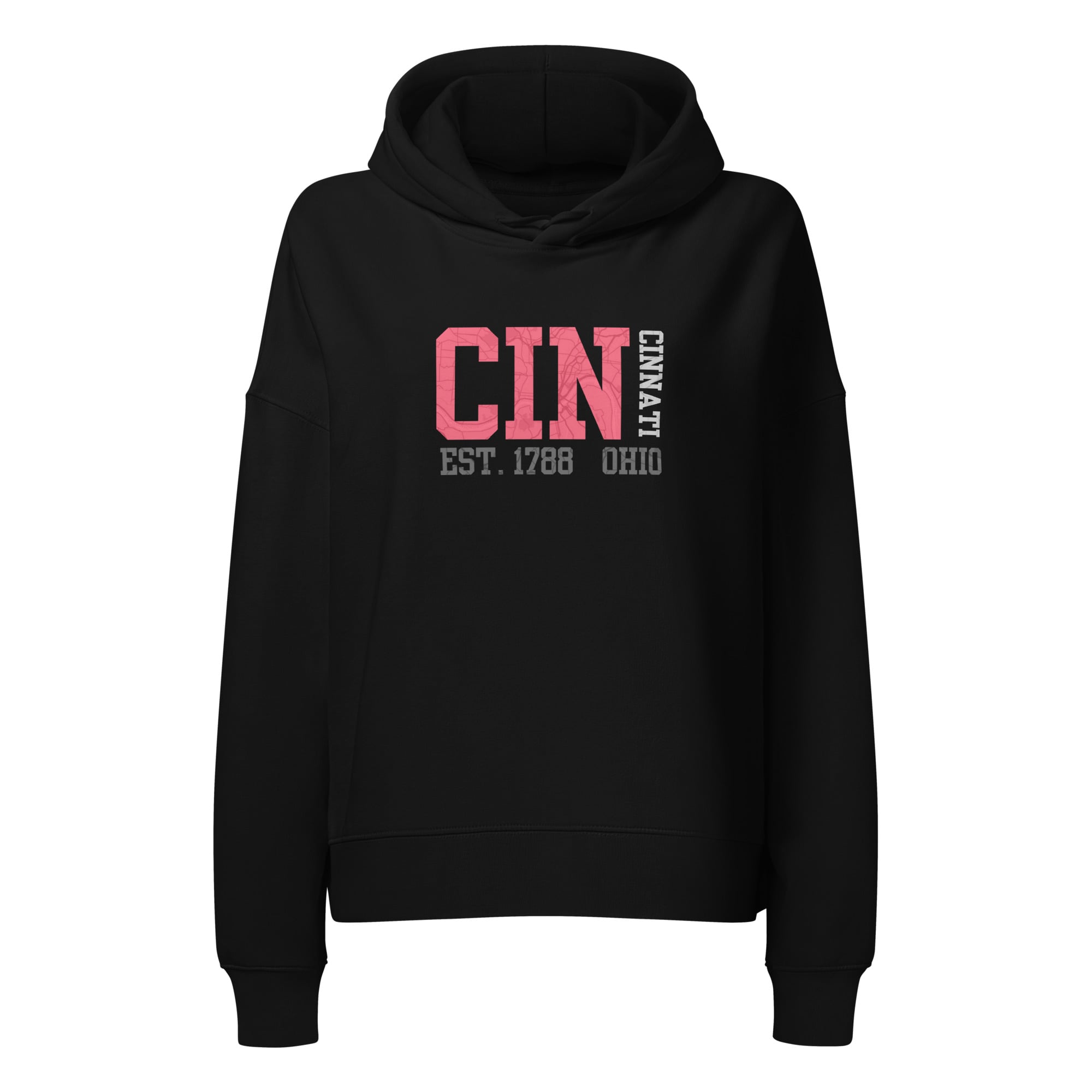 Cincinnati Map Cropped Hoodie