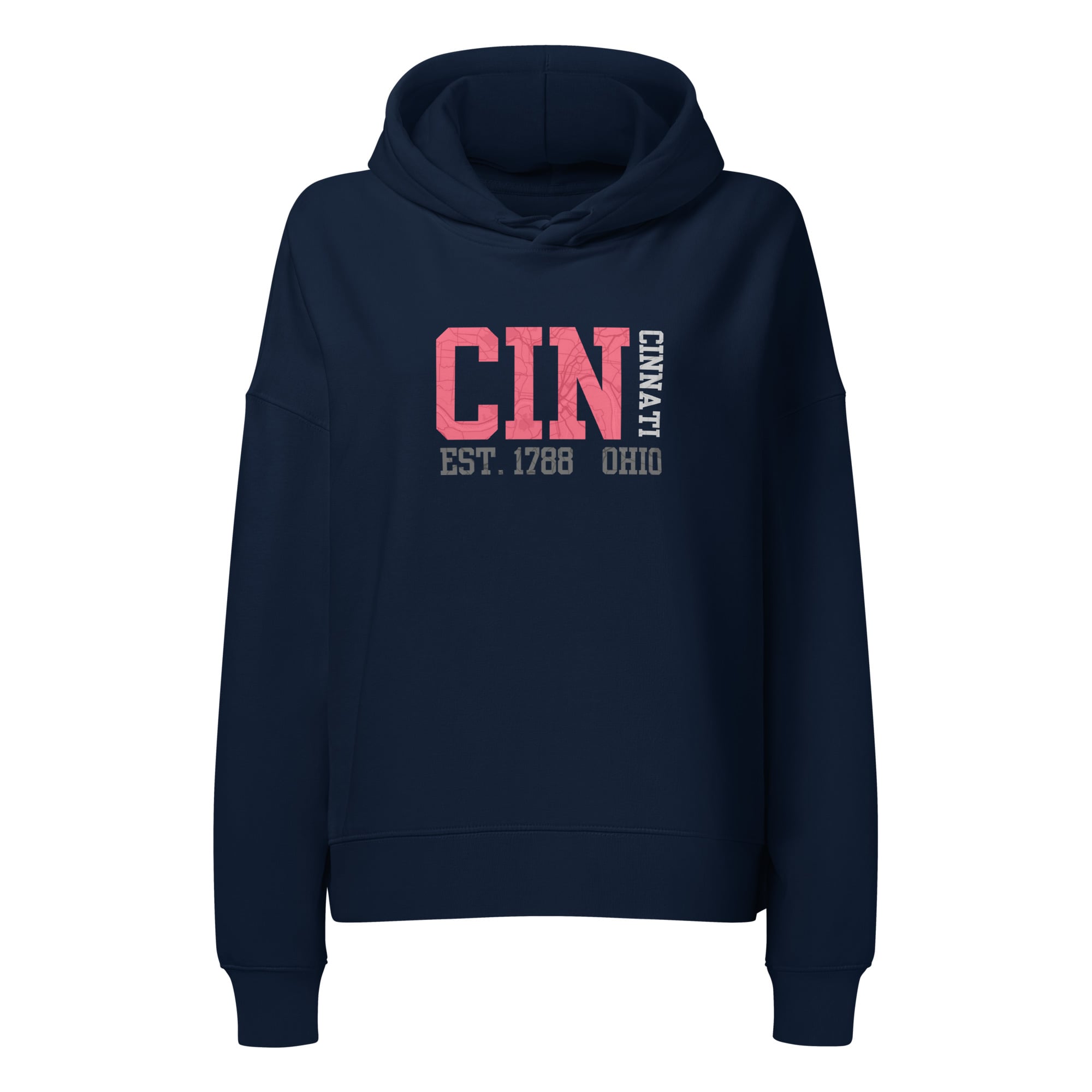 Cincinnati Map Cropped Hoodie