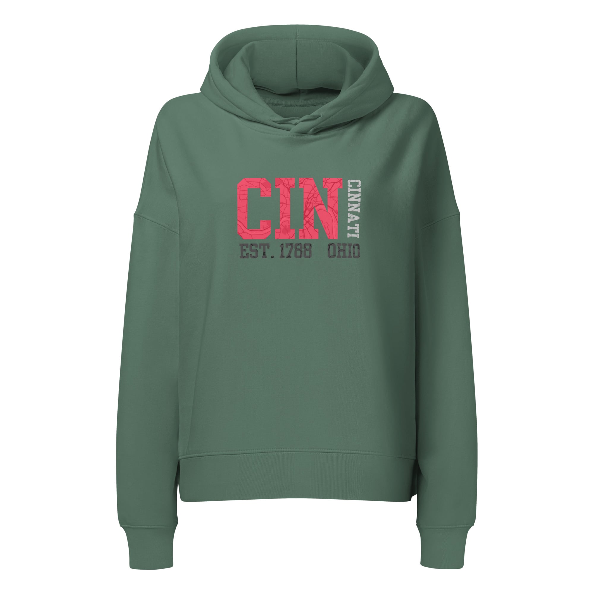 Cincinnati Map Cropped Hoodie