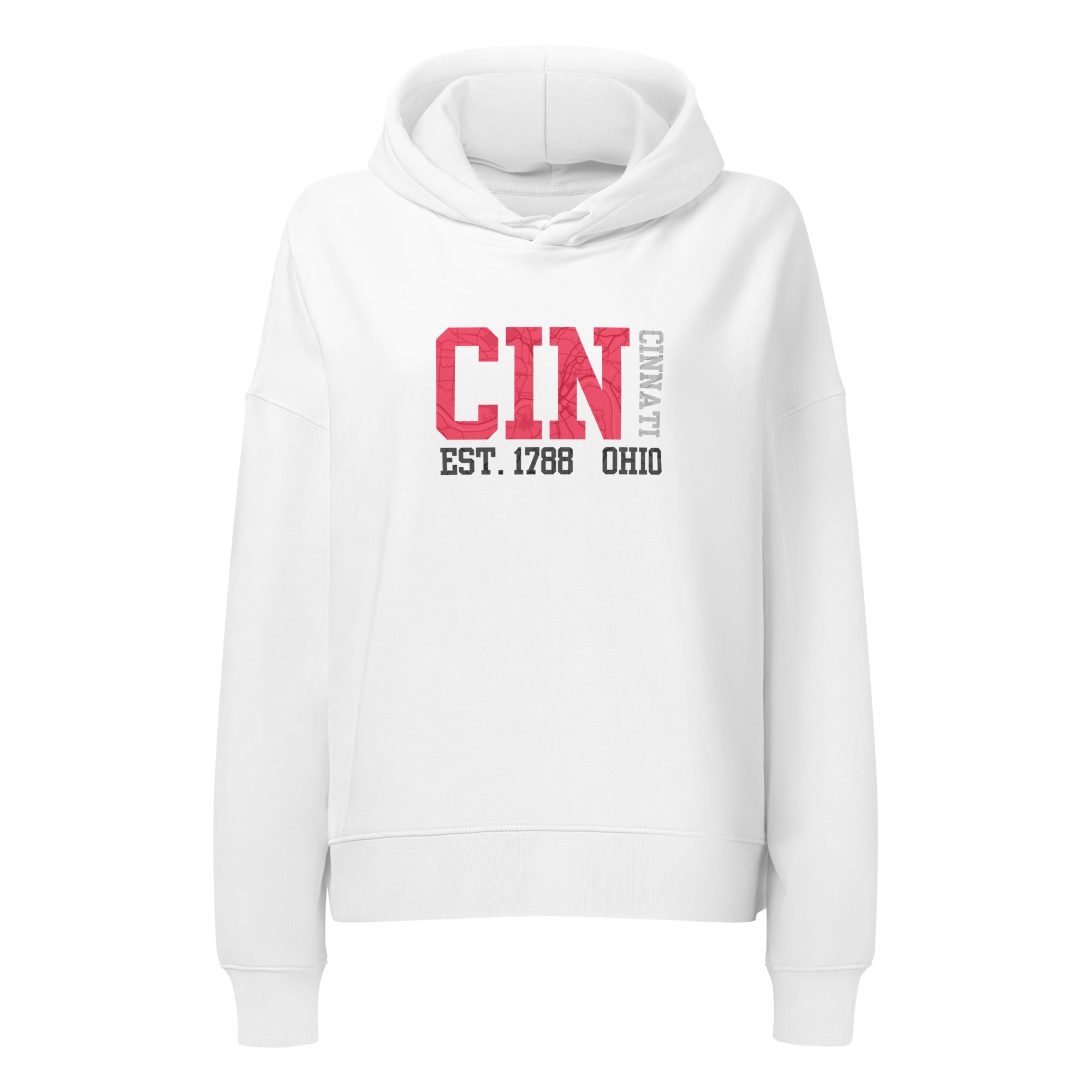 Cincinnati Map Cropped Hoodie